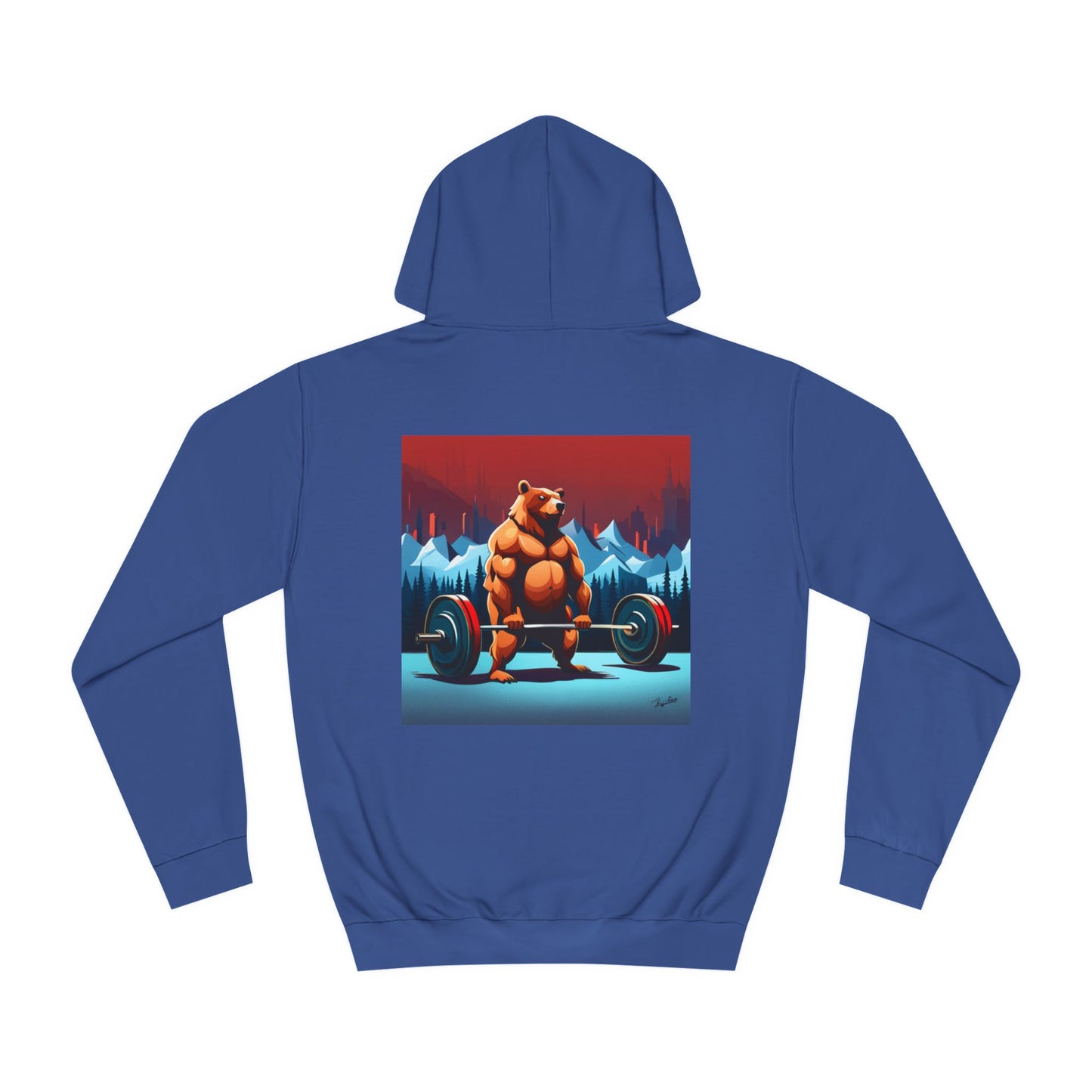 Sports Hoodie "Barbell Bear" Print
