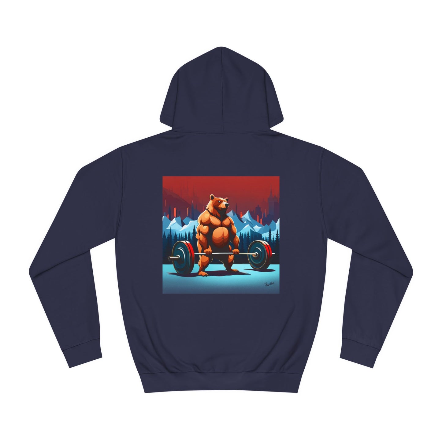 Sports Hoodie "Barbell Bear" Print