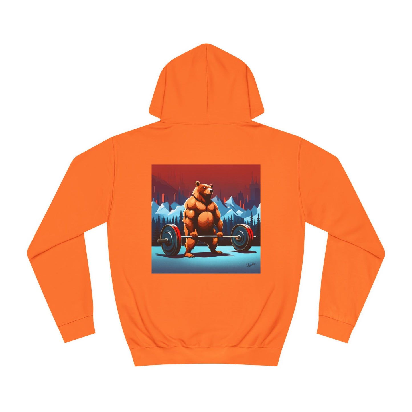 Sports Hoodie "Barbell Bear" Print