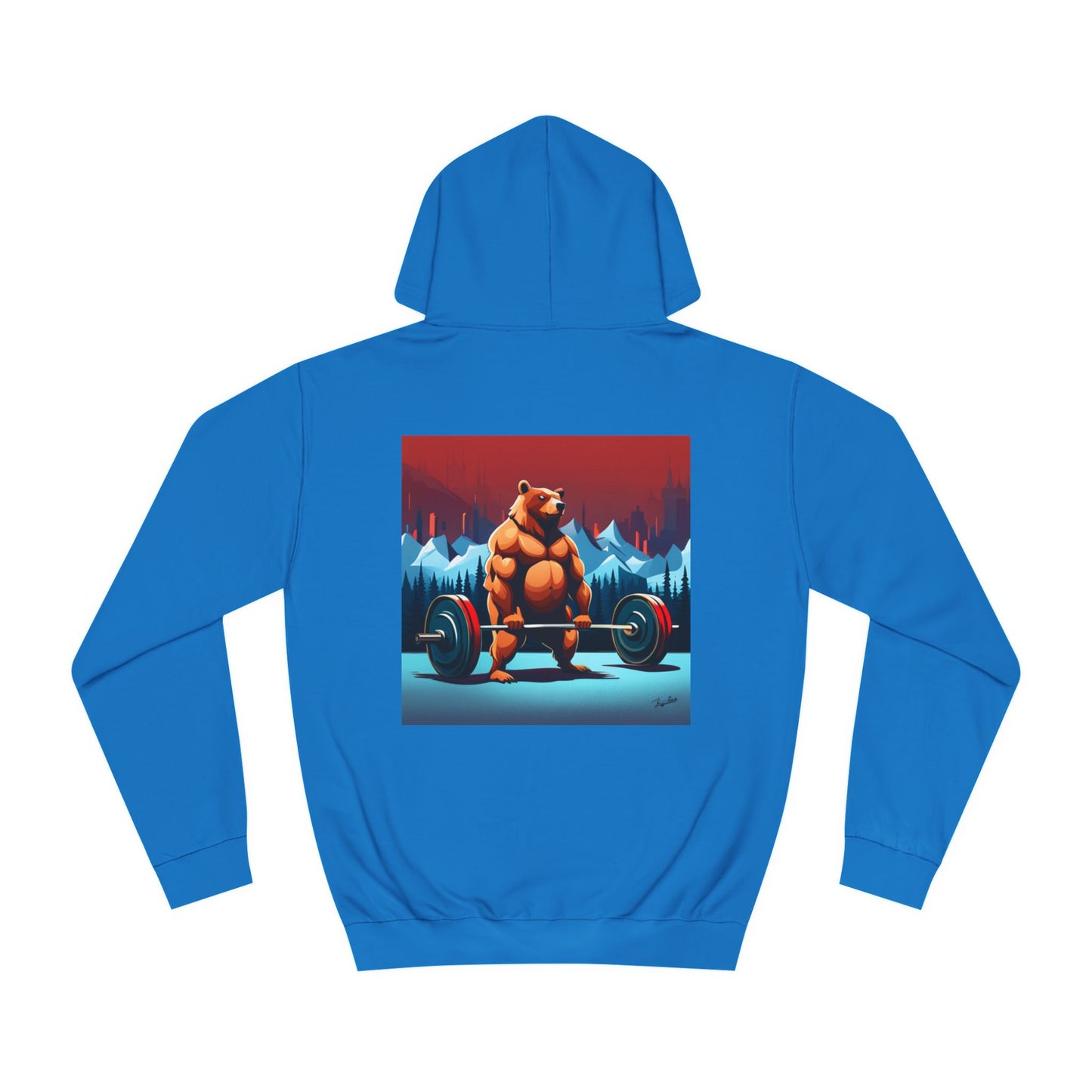 Sports Hoodie "Barbell Bear" Print