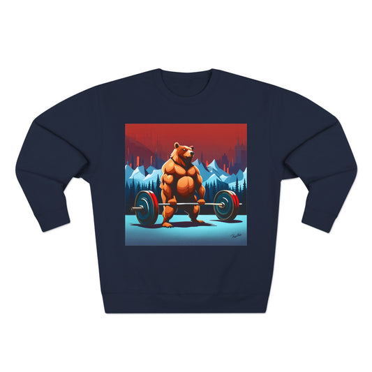 Crewneck Sweatshirt "Barbell Bear" Print